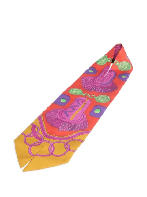 Hermès Pre-Owned Twilly graphic-print ribbon scarf Red TWILLY
