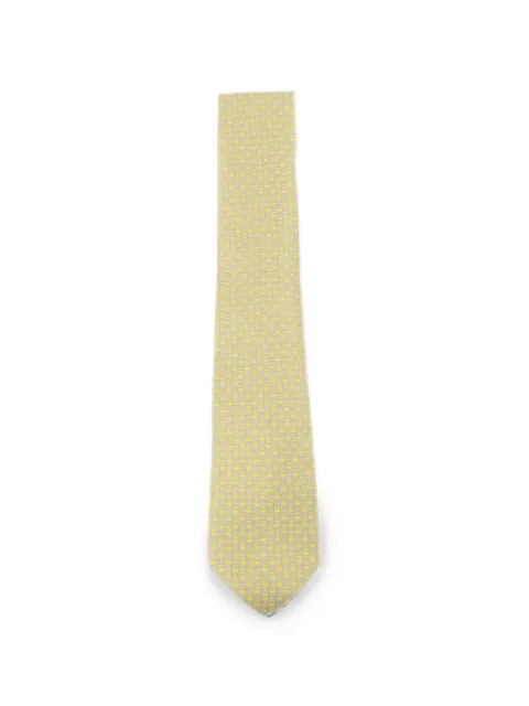 Ferragamo Pre-Owned Gancini-print tie Yellow NECKTIE