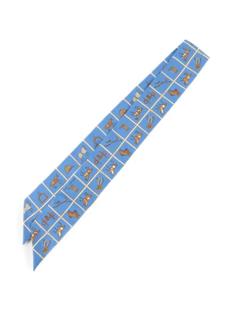 Hermès Pre-Owned Couvertures et Tenues de Jour Twilly scarf Blue TWILLY