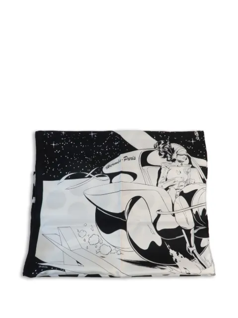 Hermès Pre-Owned Space Derby polka-dot scarf Black BKWHITE