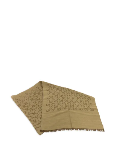 Gucci Pre-Owned monogram-pattern scarf Neutrals SCARF