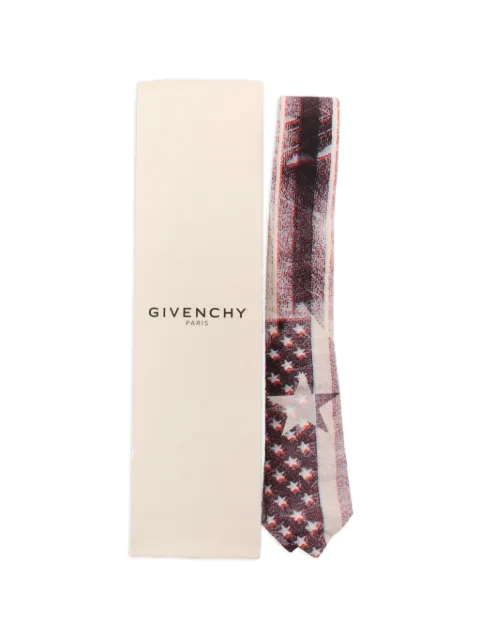 Givenchy Pre-Owned star-print silk tie White NECKTIE