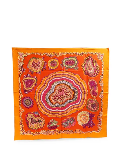 Hermès Pre-Owned Pierres et Cristaux scarf Orange SCARF90X90