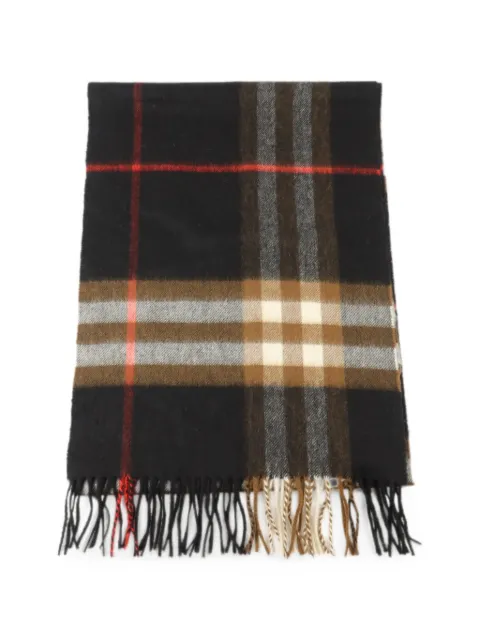 Burberry Pre-Owned check-print fringed scarf Black 80164081