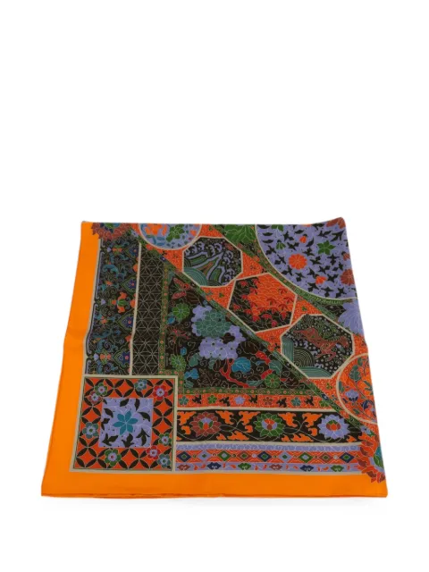 Hermès Pre-Owned floral-print silk scarf Orange SCARF90X90