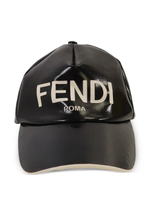 Fendi Pre-Owned logo-print baseball cap Black LOGOPRINTBASEBALLCAP