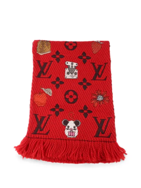 Louis Vuitton Pre-Owned Monogram-pattern scarf Red M76162