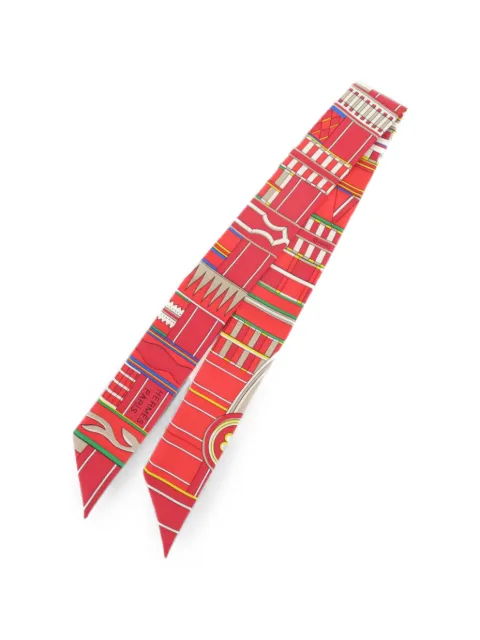 Hermès Pre-Owned Twilly silk scarf Red TWILLY