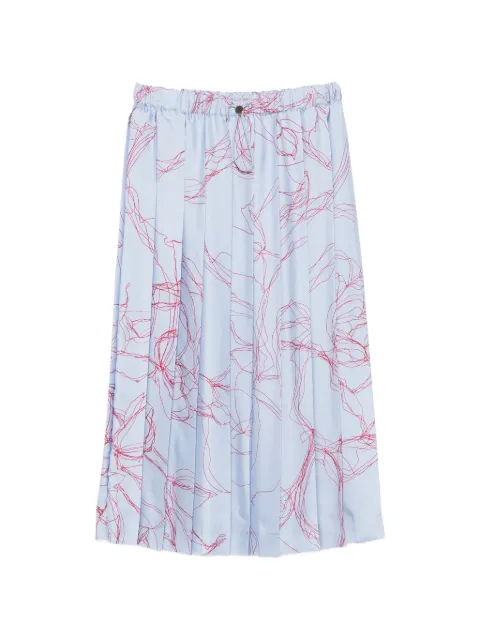 Fabiana Filippi abstract-print pleated midi skirt Blue GND216F339M307