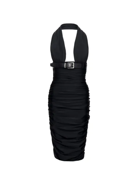 MEDEEA ruched midi dress Black WDBKMIDBELT