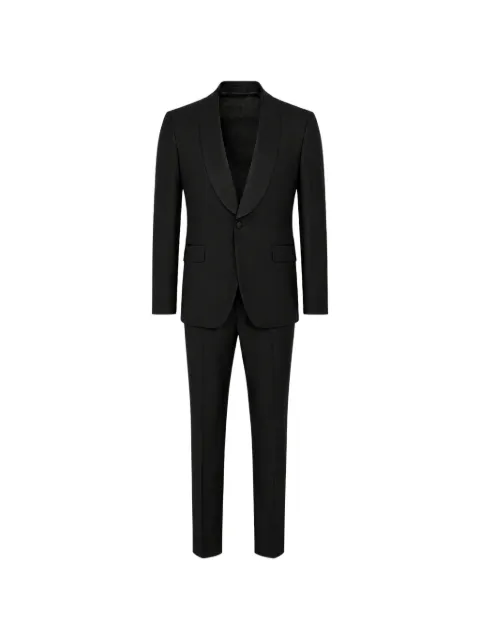 FRANZESE COLLECTION shawl-lapel single-breasted suit Black A998502082UNR90