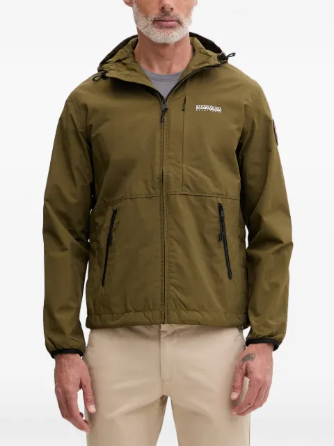 Napapijri logo-patch hooded jacket Green NP0A4HO7G3A