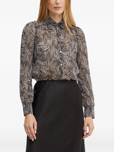 Morgan polka-dot sheer shirt Black CBETTY