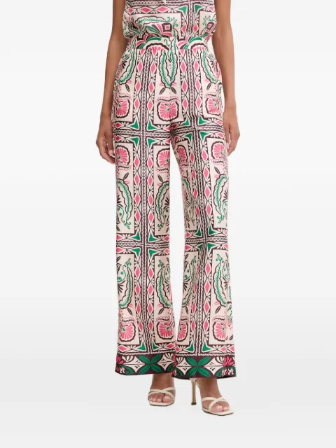 Morgan geometric-print wide-leg trousers Neutrals PARAF