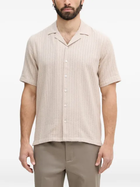Mos Mosh Joe Basso vertical-stripe short-sleeve shirt Neutrals 507380