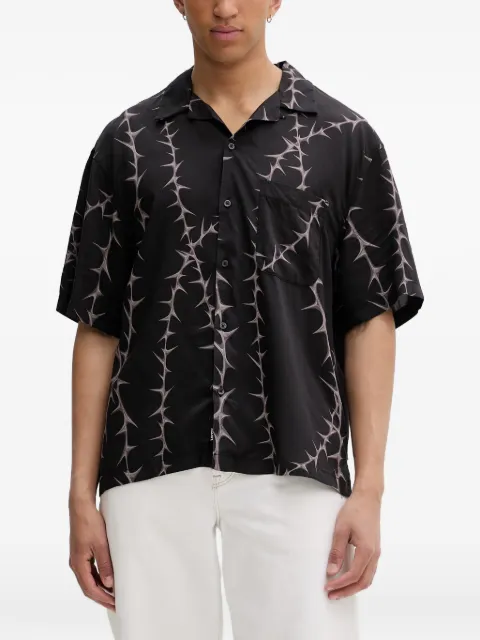 Vans thorn-print short-sleeve shirt Black VN000T9UBLK1