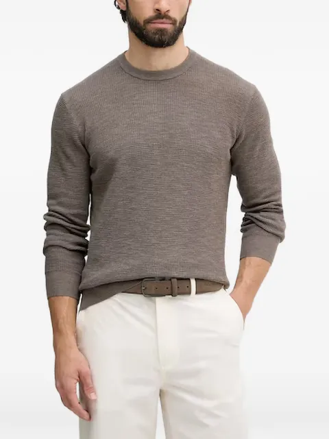 Benetton waffle-knit crew-neck sweater Brown 1DC3U10BK