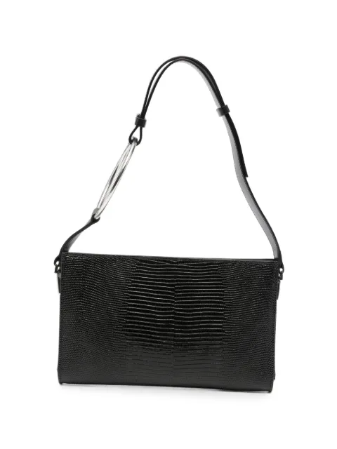 DONDUP ring-handle lizard-effect tote bag Black WB322DDPL0727D