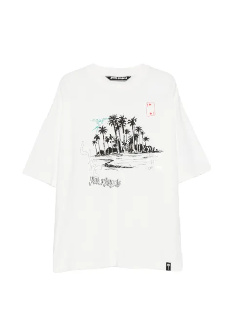 Palm Angels graphic-print rhinestone-embellished T-shirt White PAMAA003JR002