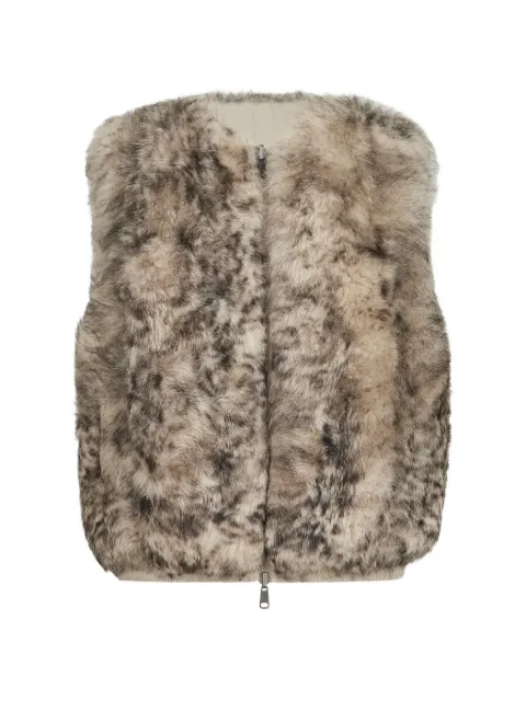 Brunello Cucinelli lynx-effect shearling reversible vest Neutrals MPTCA7617C9908
