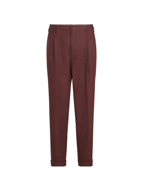 Brunello Cucinelli virgin wool and cashmere flannel trousers with double pleats Red ME499L00NC017