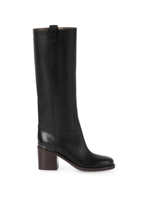 Brunello Cucinelli cowhide boots with precious detail Black MZSLC3359C101