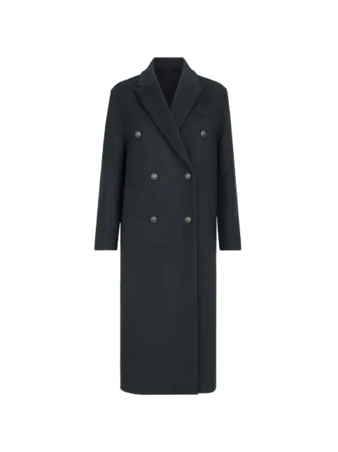 Brunello Cucinelli hand-crafted coat in cashmere beaver double cloth with Monili Grey MD5039998C7186