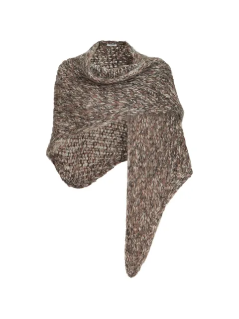 Brunello Cucinelli mohair knit shawl Brown MLC353779C9979