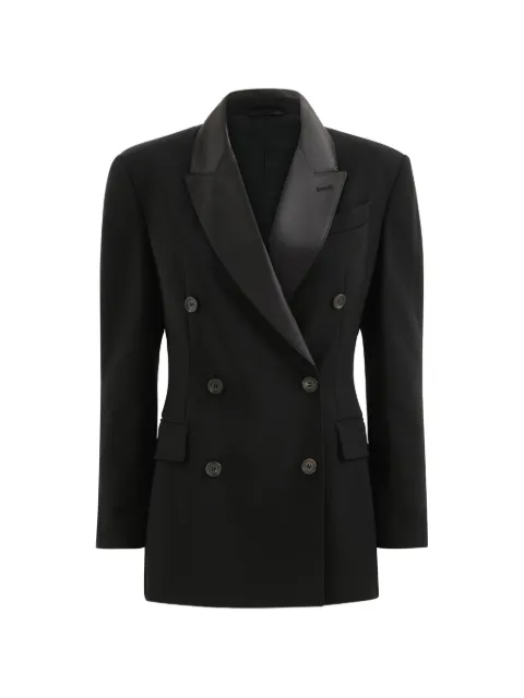 Brunello Cucinelli viscose and virgin wool tuxedo jacket with Monili Black MH5807561C101