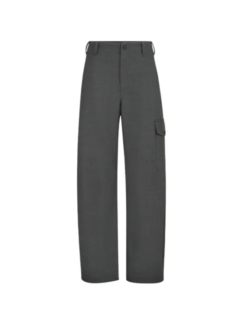 Brunello Cucinelli virgin wool twill cargo barrel trousers with monili Grey MB199P9356C3260
