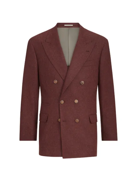 Brunello Cucinelli virgin wool and cashmere flannel Cavallo Tailor blazer Red ME4998BPCHC017