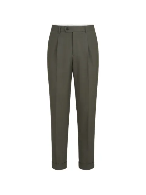 Brunello Cucinelli virgin wool canvas trousers with pleat Green MV452L00HC021