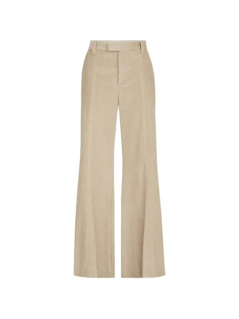 Brunello Cucinelli cotton corduroy wide-flare trousers with Monili Neutrals MA180P9358C9931