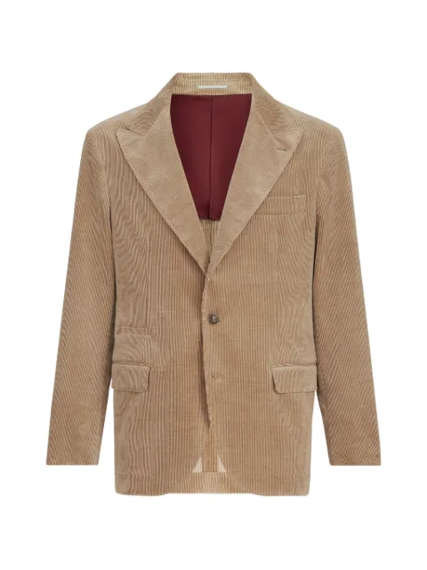 Brunello Cucinelli comfort cotton and cashmere corduroy deconstructed blazer with large peak lapels and metal buttons Neutrals MY4997BFD2C2050