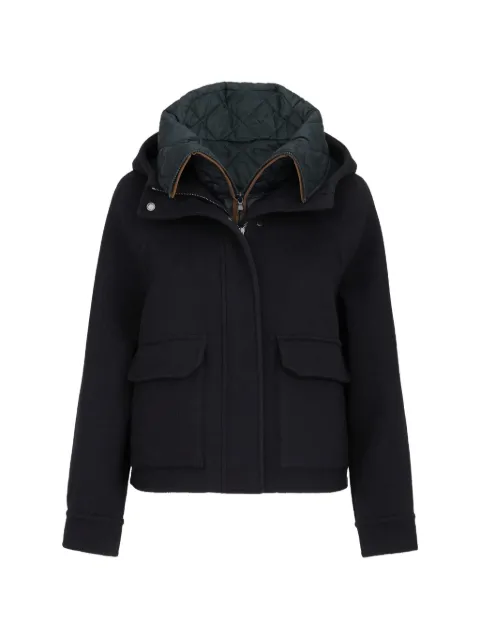 Brunello Cucinelli hand-crafted outerwear jacket in virgin wool and cashmere double cloth with detachable Thermore-padded vest Blue MD5323501C025