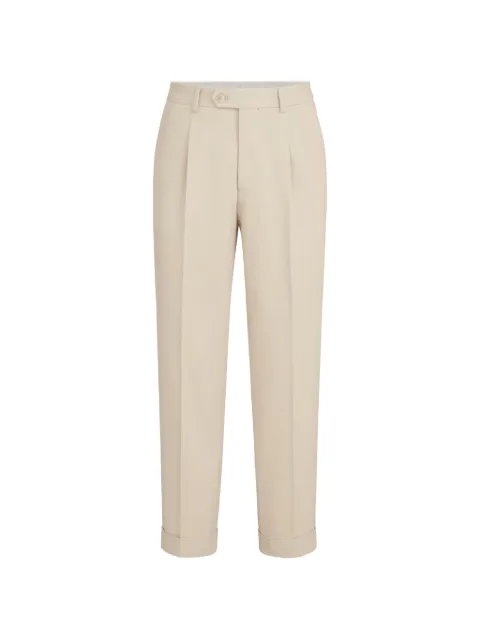 Brunello Cucinelli cotton and virgin wool gabardine trousers with pleat Neutrals MV449L00HC3900