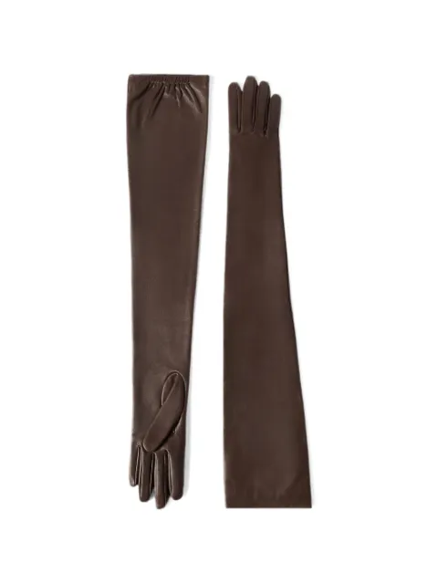 Brunello Cucinelli nappa leather long gloves Brown MPNGP9007C9106