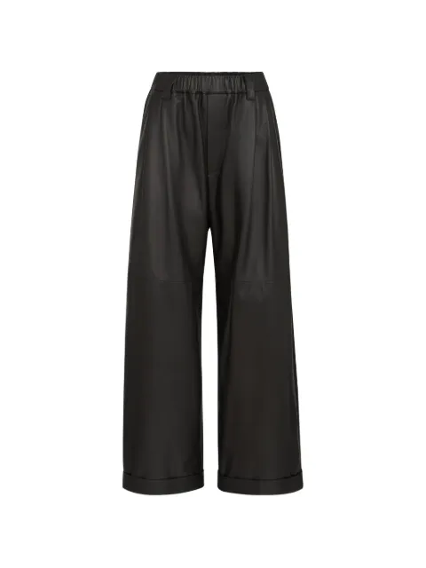 Brunello Cucinelli nappa-leather baggy trousers Black M0BURP9362C101