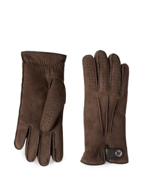 Brunello Cucinelli suede shearling gloves Brown MPMVS93608C9871