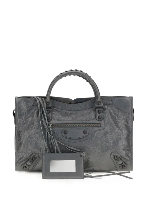 Balenciaga Le City leather leather tote bag Grey 8657602ACFH