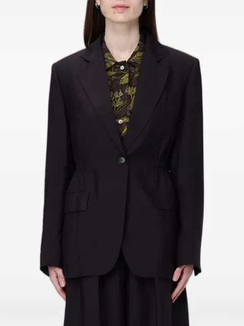 Tela single-breasted elasticated-waist blazer Brown 060129K028