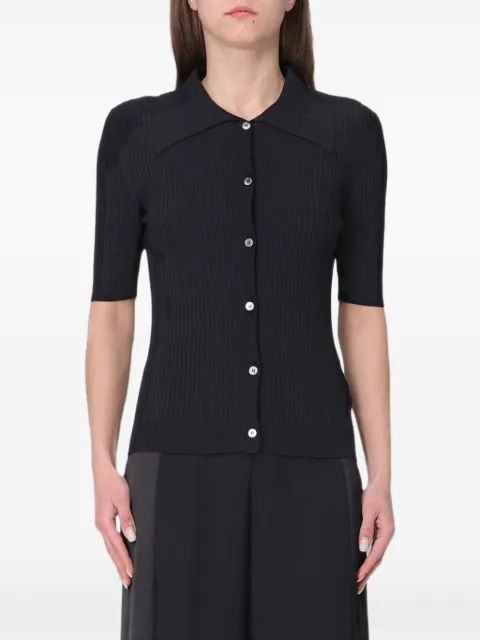 Tela ribbed-knit short-sleeve shirt Black B20063