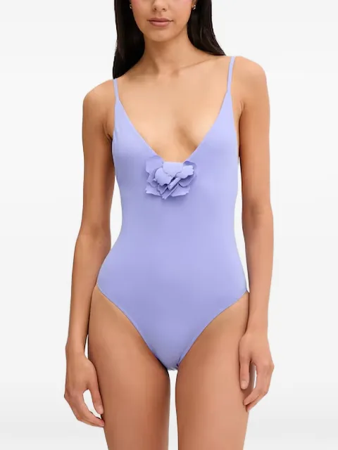 Benetton floral-applique swimsuit Purple 3P6H5I01T