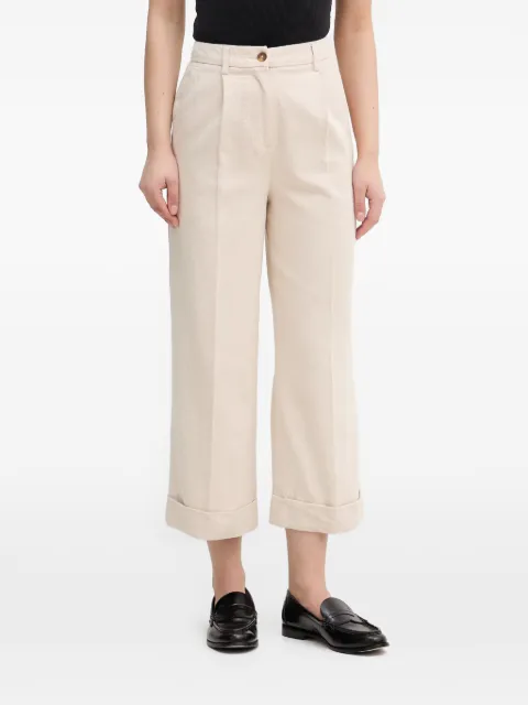 Benetton pleated turn-up trousers Neutrals 4WNXDF0BC