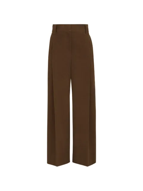 Brunello Cucinelli stretch-cotton moleskin loose sartorial trousers with monili Brown MB152P9331C2140