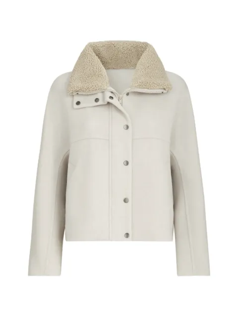 Brunello Cucinelli hand-crafted outerwear jacket in virgin wool and cashmere double cloth with detachable shearling insert Neutrals MD5327555C042