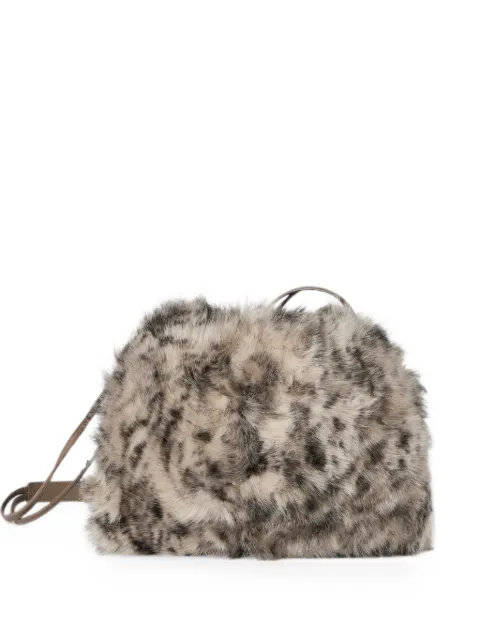 Brunello Cucinelli pouch bag in lynx-effect shearling with Monili Neutrals MBTCB2808C9908