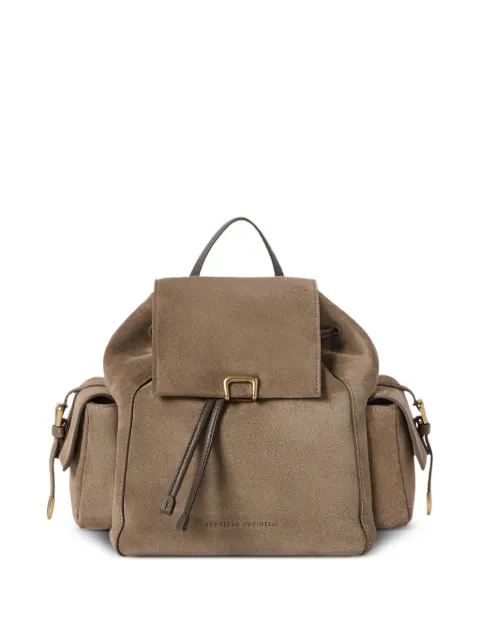 Brunello Cucinelli suede sartorial backpack Neutrals MBDLB2841C8769