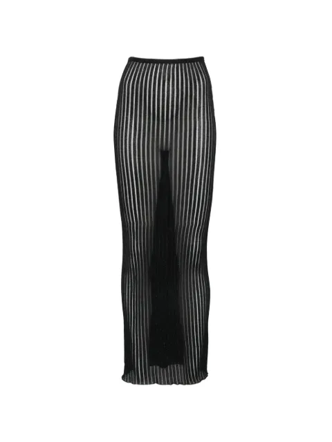 DONDUP sheer-knit maxi skirt Black G645DDM01044D