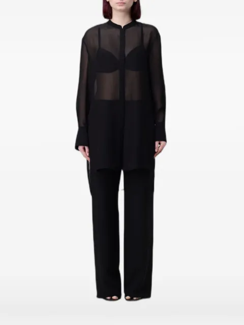 Emporio Armani semi-sheer shirt Black EW003213AF10209